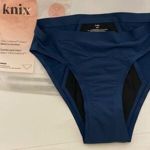 Knix Women's Navy Blue Ultra Leakproof Zones+ Culotte Style Bikini Panty Small